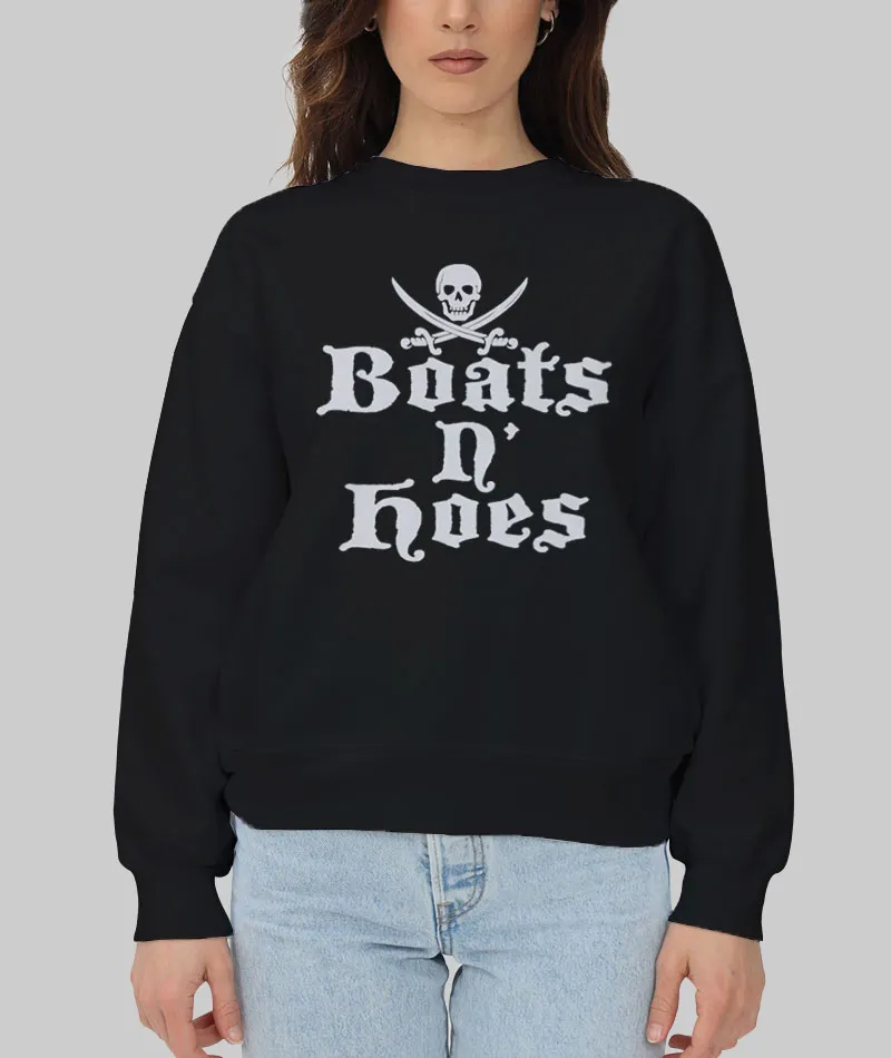 Unisex Sweatshirt Retro Vintage Skull Boats N' Hoes T Shirt
