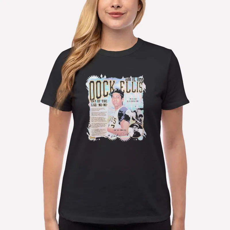 Women T Shirt Black Retro Vintage Dock Ellis Shirt