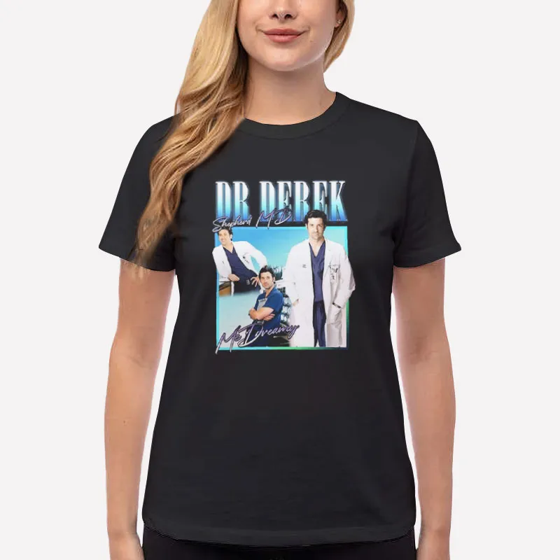 Women T Shirt Black Retro Vintage Dr Derek Sheperd T Shirt
