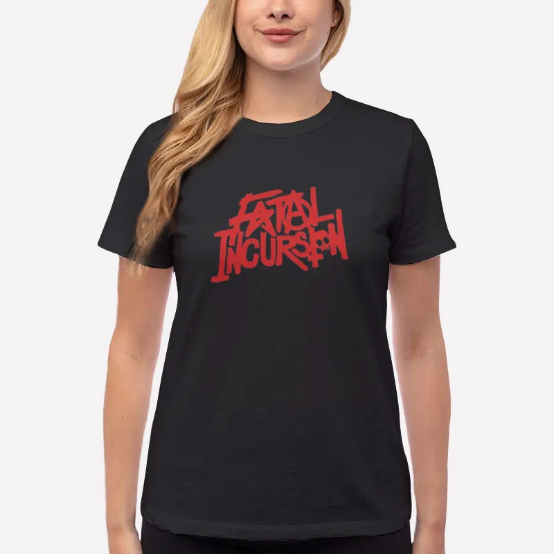 Women T Shirt Black Retro Vintage Fatal Incursion Shirt