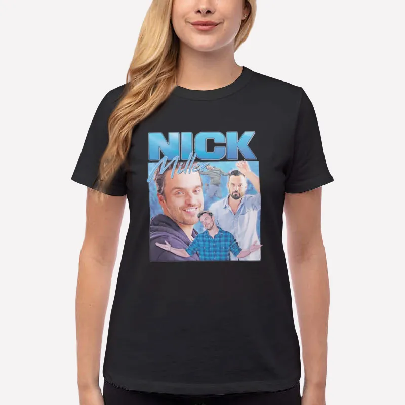 Women T Shirt Black Retro Vintage Nick Miller T Shirt
