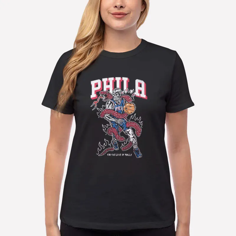 Women T Shirt Black Warren Lotas For The Love Of Philly Philadelphia 76ers T Shirt