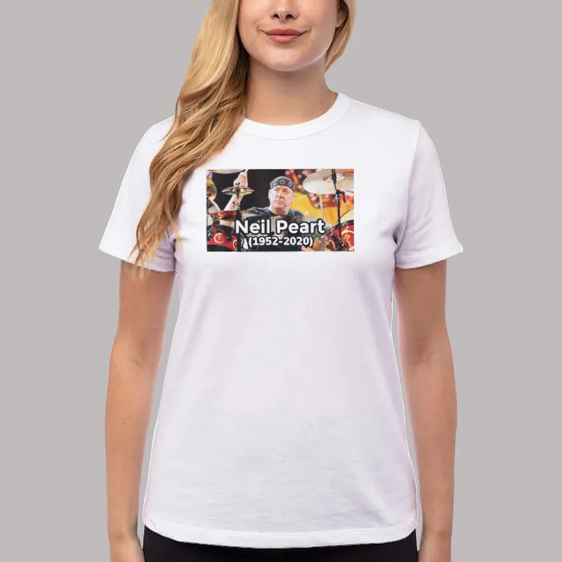 Women T Shirt White Vintage Neil Peart In Memory Drummer Dancers T Shirt