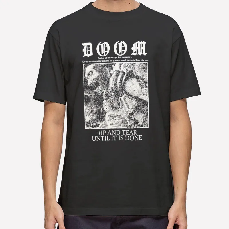 Doom Slayer Rip And Tear Metal T Shirt