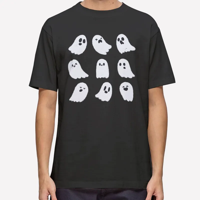 Mens T Shirt Black Funny Halloween Ghost Spooky Sweatshirt