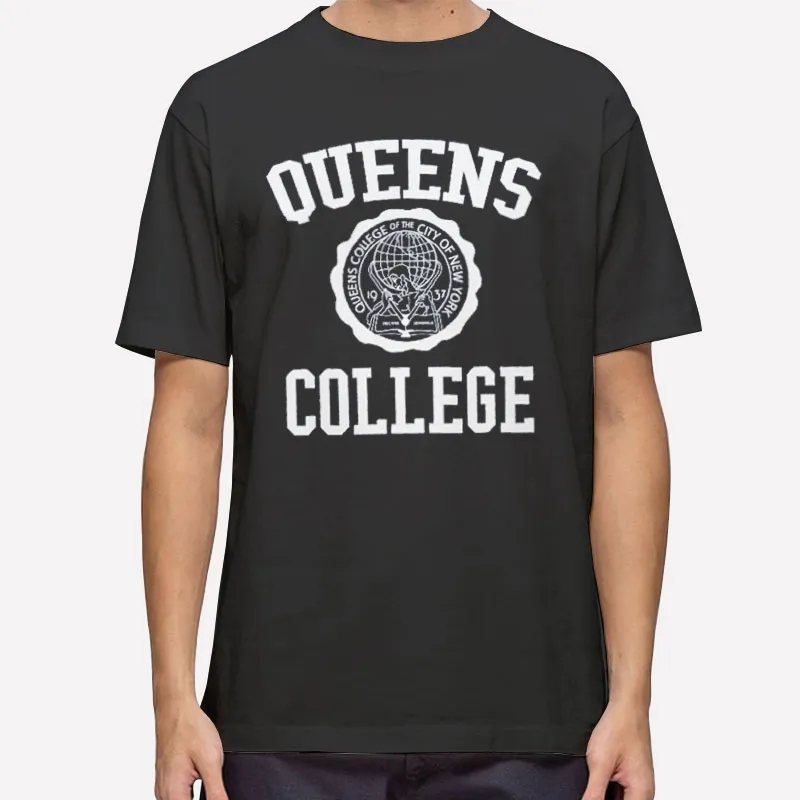 Mens T Shirt Black Vintage Queens College Seinfeld 1989 Swearshirt