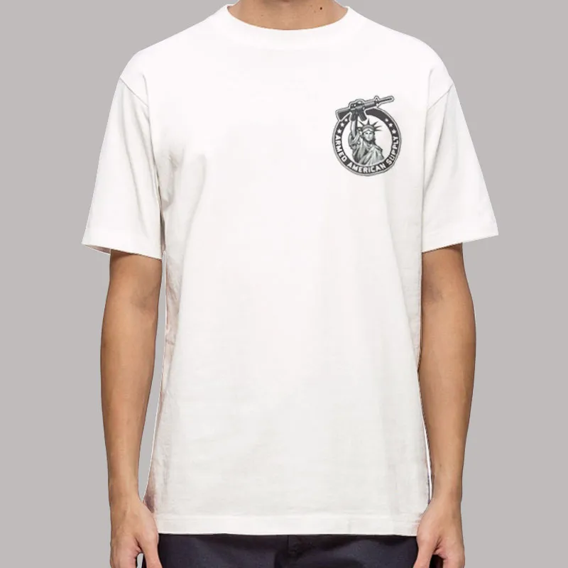 Mens T Shirt White Vintage Armed American Supply Shirt