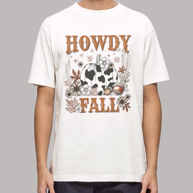 Mens T Shirt White Vintage Inspired Howdy Fall Sweatshirt