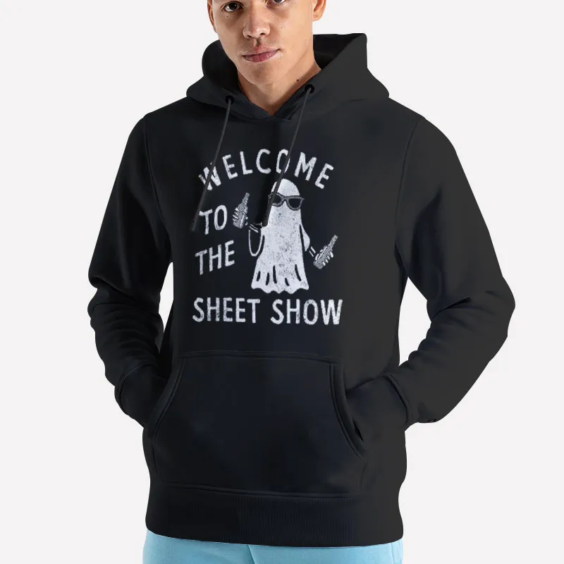 Unisex Hoodie Black Halloween Ghost Welcome To The Sheet Show Shirt