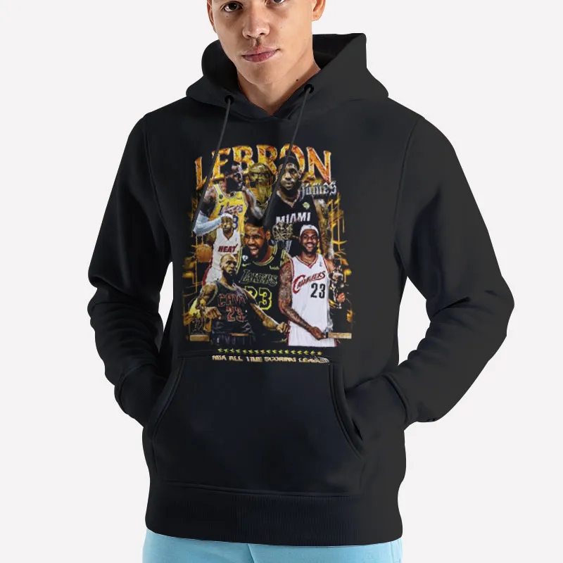 Unisex Hoodie Black Vintage Inspired Basketball Lebron James T Shirt