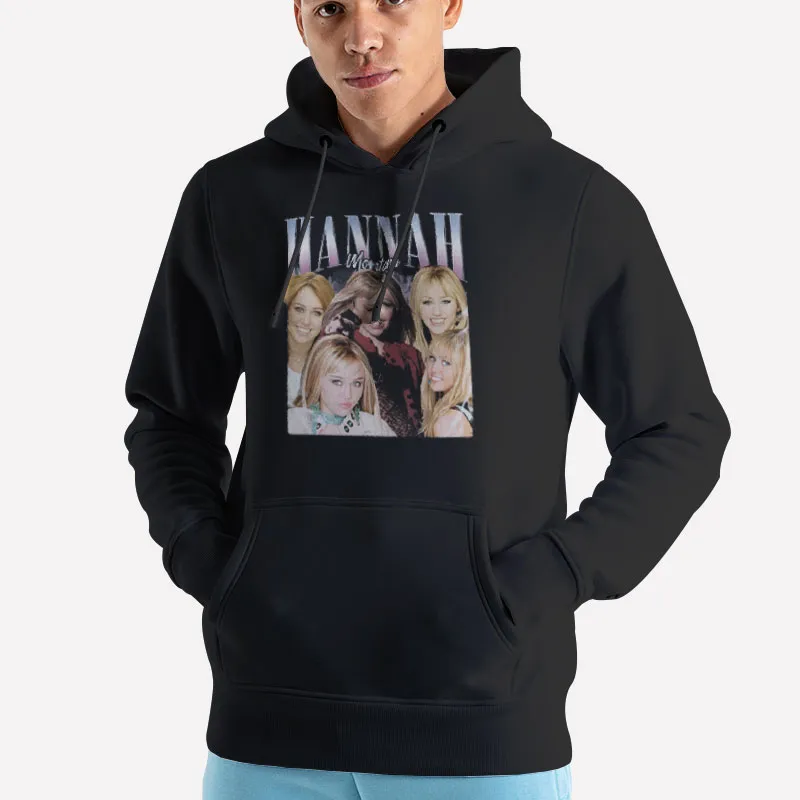 Unisex Hoodie Black Vintage Inspired Hannah Montana T Shirt
