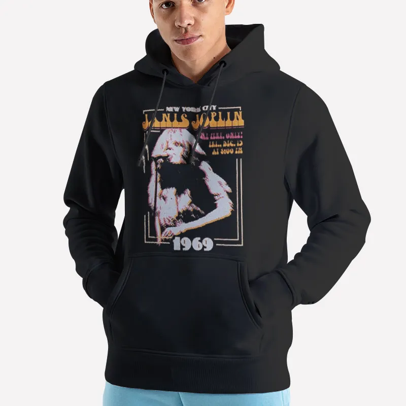 Unisex Hoodie Black Vintage New York City Janis Joplin T Shirt