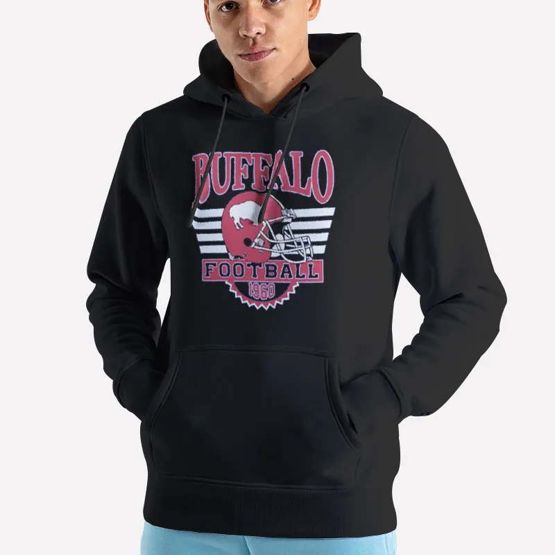 Unisex Hoodie Black Vintage Throwback Buffalo Bills Sweatshirt