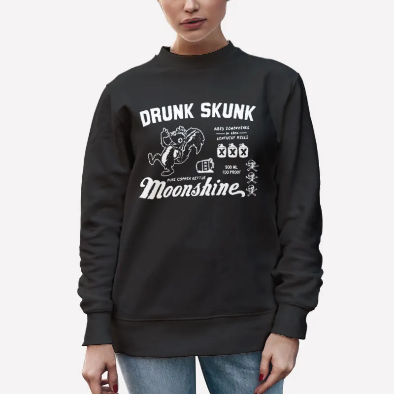 Unisex Sweatshirt Black Funny Moonshine Drinking Liquor Shirt