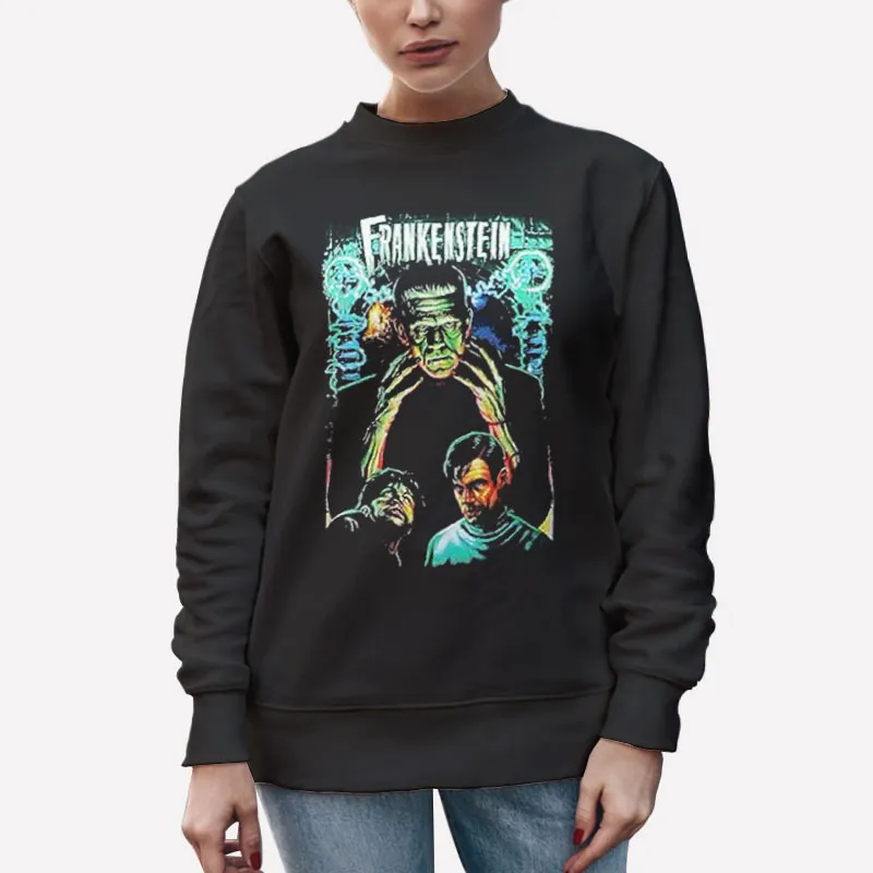 Unisex Sweatshirt Black Universal Monsters Dr Frankenstein Shirt