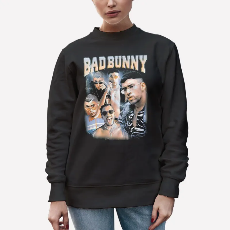 Unisex Sweatshirt Black Vintage Bad Bunny Heavy Metal Yhlqmdlg Shirt