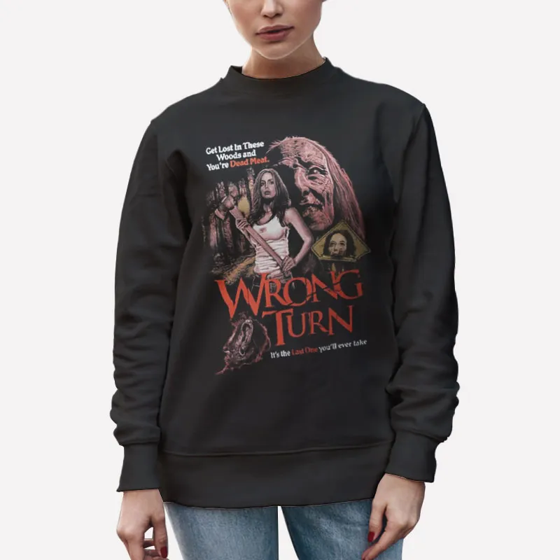 Unisex Sweatshirt Black Vintage Death Is Coming Wrong Turn Movie Shirt