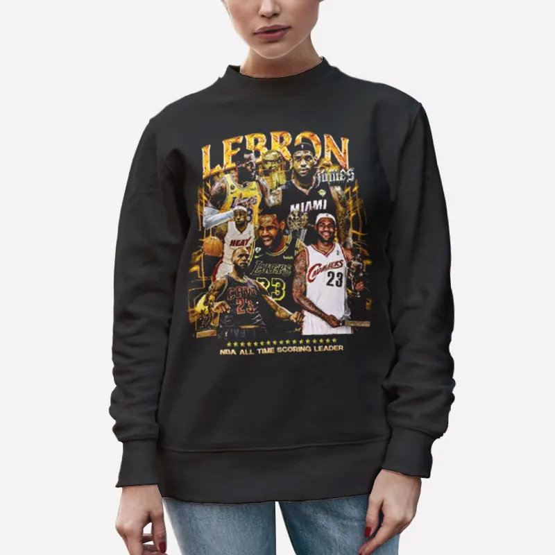 Unisex Sweatshirt Black Vintage Inspired Basketball Lebron James T Shirt