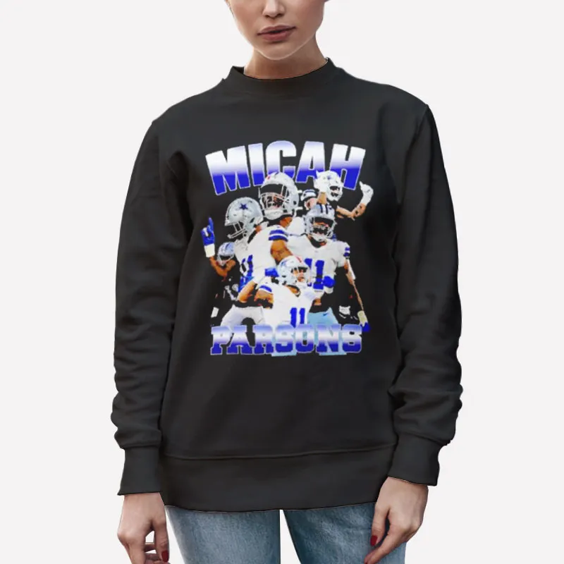 Unisex Sweatshirt Black Vintage Inspired Dallas Micah Parsons T Shirt