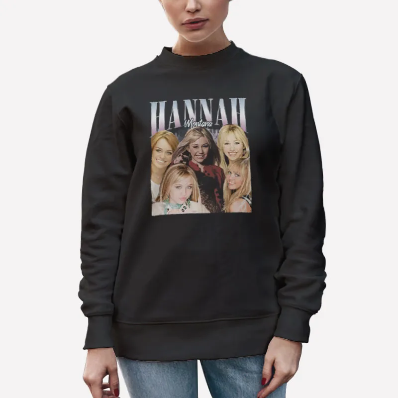 Unisex Sweatshirt Black Vintage Inspired Hannah Montana T Shirt