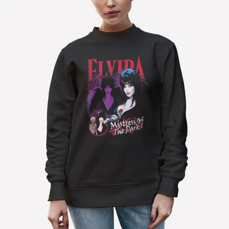 Unisex Sweatshirt Black Vintage Mistress Of The Dark Elvira Shirt