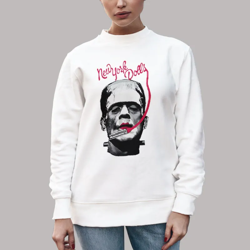 Unisex Sweatshirt White Vintage New York Dolls Frankenstein T Shirt