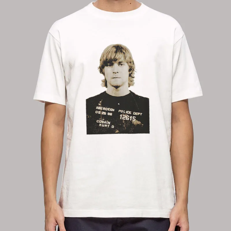 Vintage Inspired Kurt Cobain Mugshot T Shirt