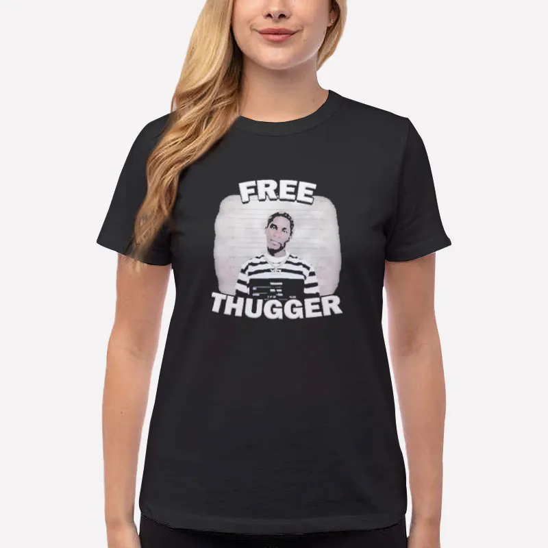 Women T Shirt Black Retro Vintage Free Thugger Shirt
