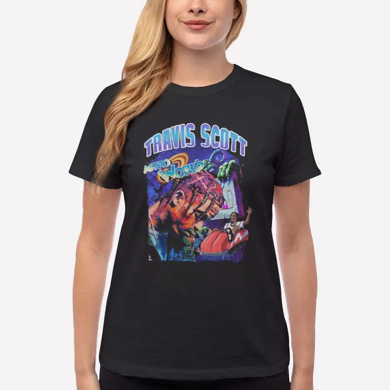Women T Shirt Black Retro Vintage Travis Scott Astroworld T Shirt