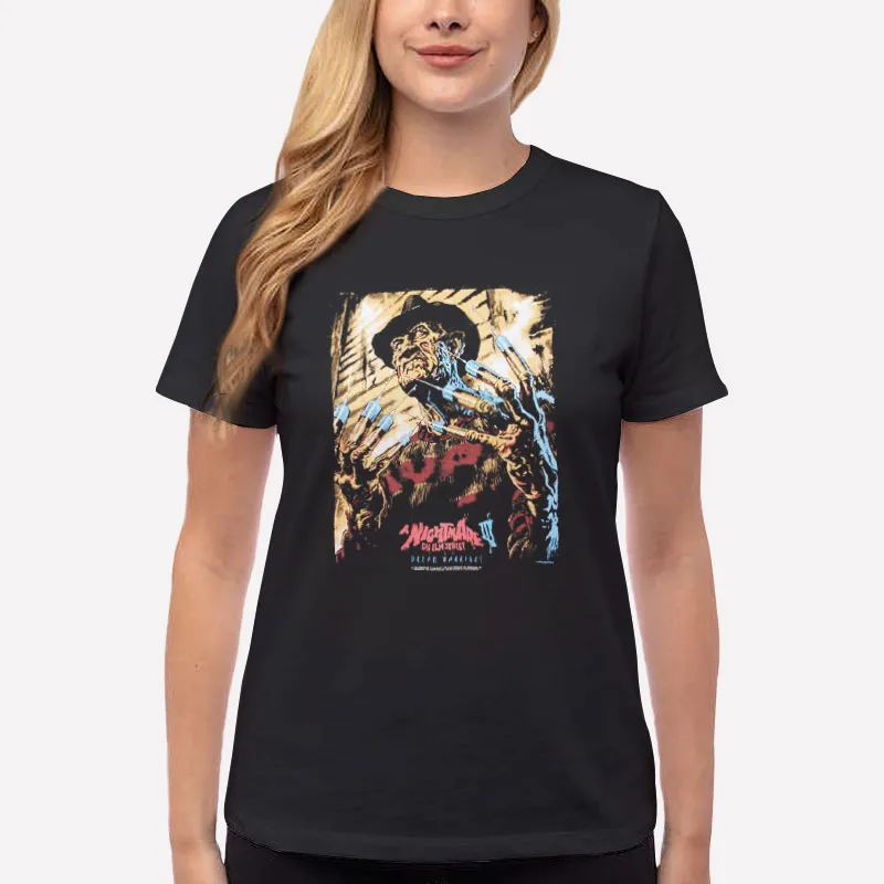 Women T Shirt Black Vintage Horor Freddy Krueger Shirt