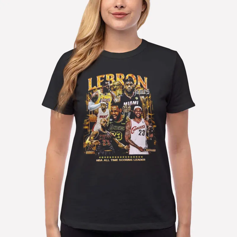Women T Shirt Black Vintage Inspired Basketball Lebron James T Shirt