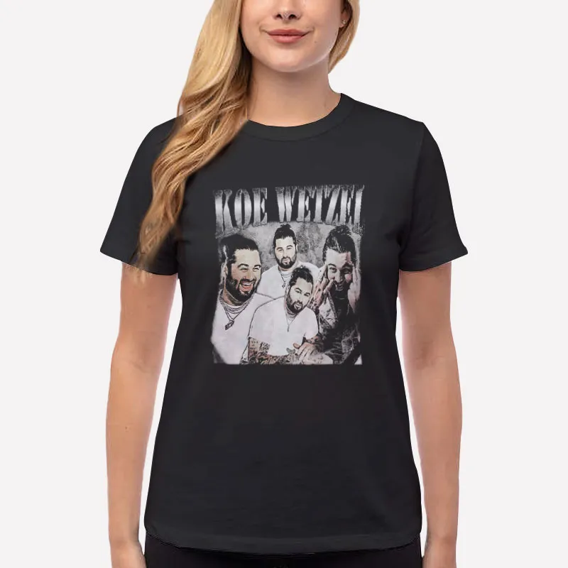 Women T Shirt Black Vintage Inspired Guitar Koe Wetzel T Shirt