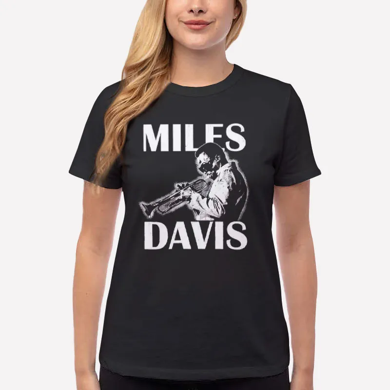 Women T Shirt Black Vintage Legend Miles Davis T Shirt