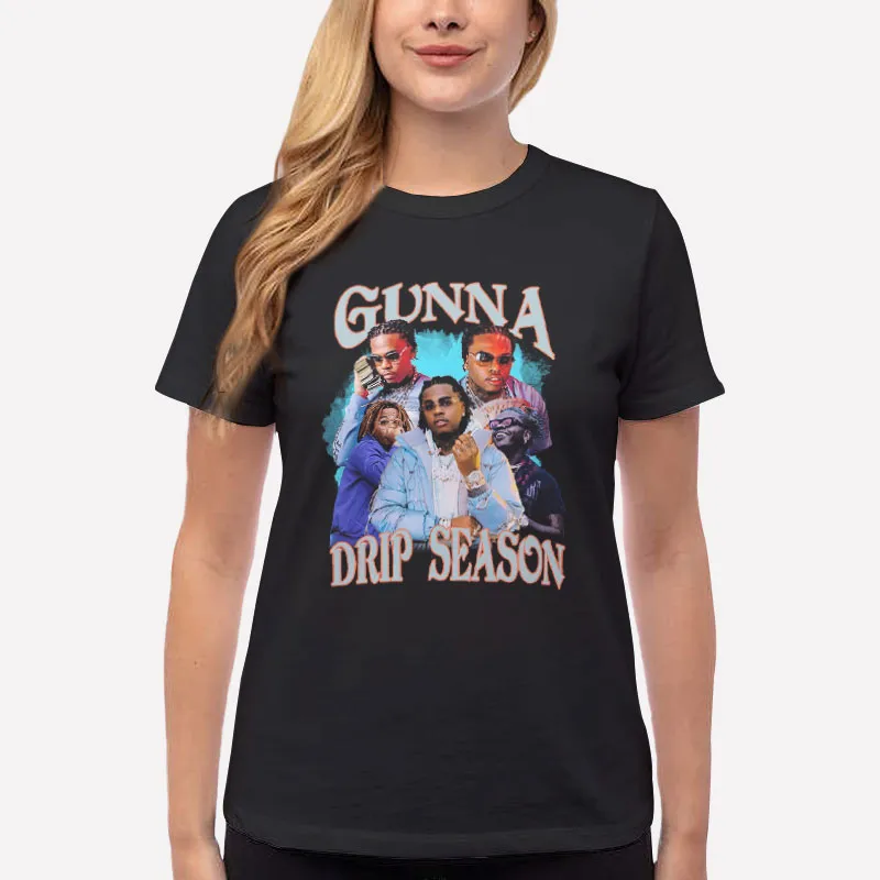 Women T Shirt Black World Drip Season Rapper Gunna T Shirt
