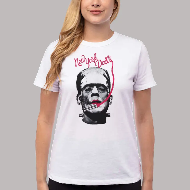 Women T Shirt White Vintage New York Dolls Frankenstein T Shirt