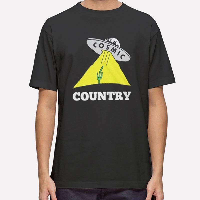 Cactus Space Ship Cosmic Country T Shirt