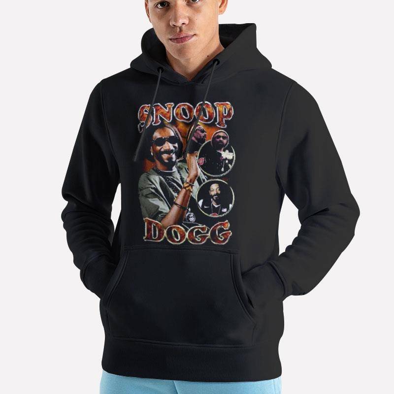 Unisex Hoodie Black Retro Snoop Dogg Hip Hop T Shirt