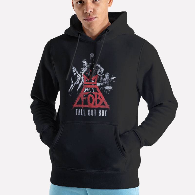 Unisex Hoodie Black Retro Vintage Fall Out Boy Rock Band T Shirt