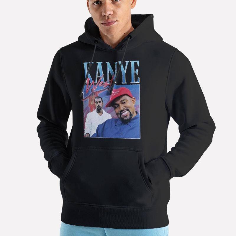 Unisex Hoodie Black Retro Vintage Kanye West Singer T Shirt