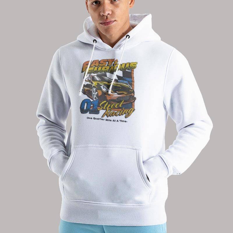 Unisex Hoodie White Fast And Furious Street Racing T Shirt