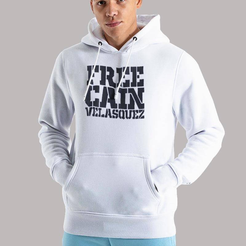 Unisex Hoodie White Free Cain In Support Of Cain Velasquez Shirt