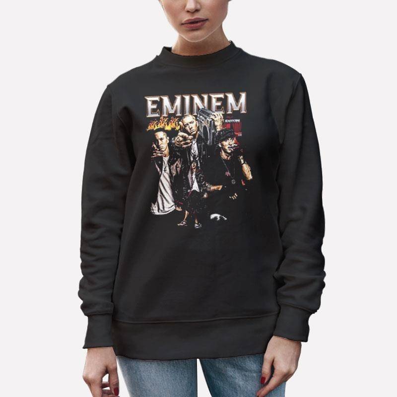Unisex Sweatshirt Black Retro Bloody Chainsaw Eminem T Shirt