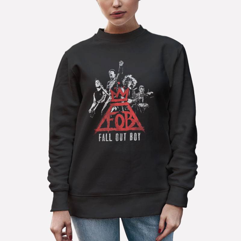Unisex Sweatshirt Black Retro Vintage Fall Out Boy Rock Band T Shirt