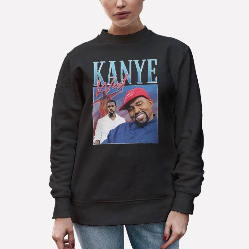 Unisex Sweatshirt Black Retro Vintage Kanye West Singer T Shirt