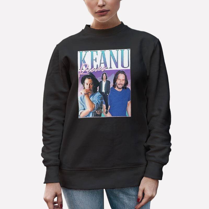 Unisex Sweatshirt Black Retro Vintage Keanu Reeves Actor T Shirt