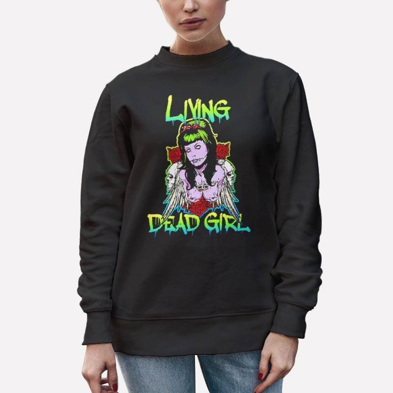 Unisex Sweatshirt Black Retro Vintage Living Dead Girl T Shirt