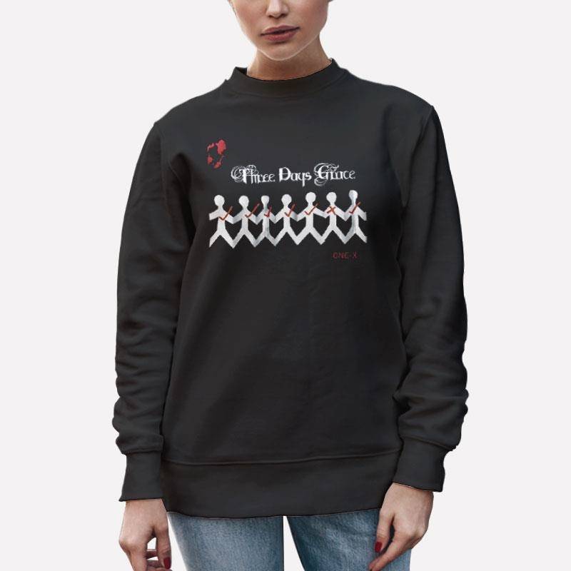 Unisex Sweatshirt Black Three Days Grace Band One X T Shirt
