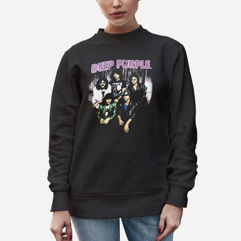 Unisex Sweatshirt Black Vintage Deep Purple Band In Concert Shirt