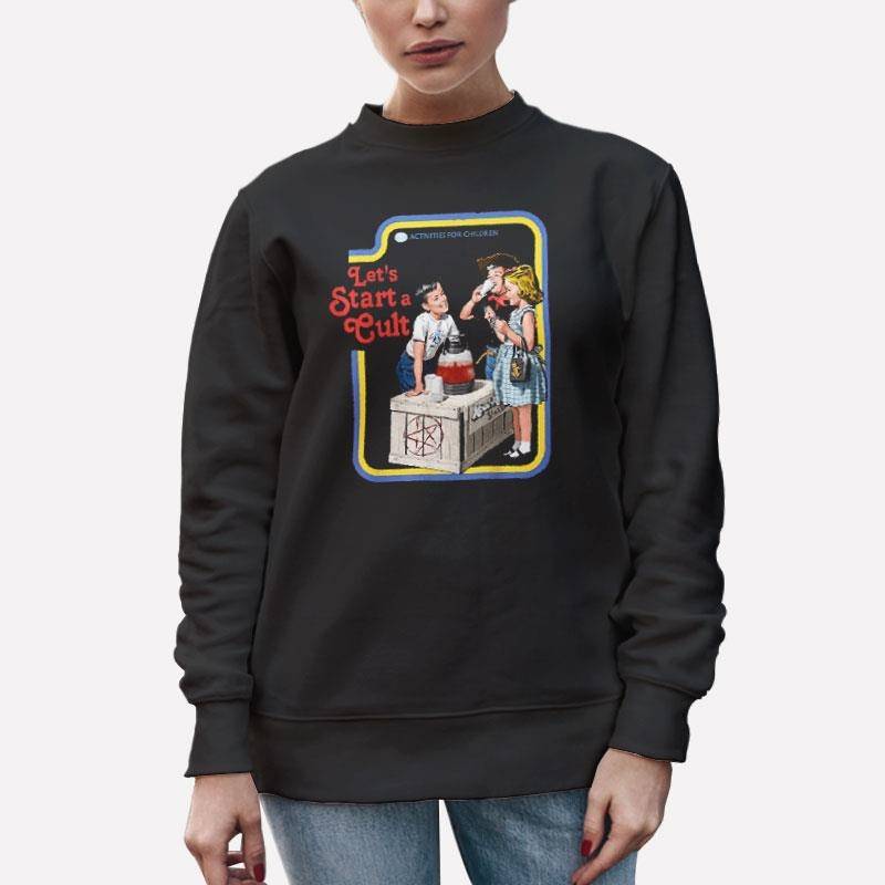 Unisex Sweatshirt Black Vintage Inspired Let's Start A Cult T Shirt