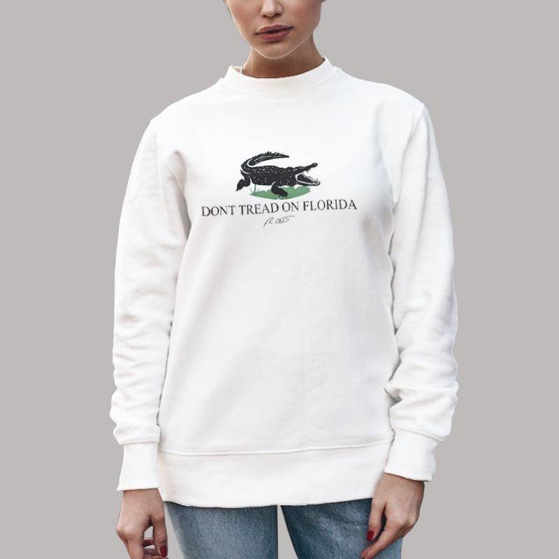 Unisex Sweatshirt White Don’t Tread On Florida Alligators Pro Freedom Shirt